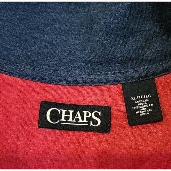 Chaps Sport Red Quarter Zip Pullover Sweatshirt Mens XL Red Heather Long Sleeve - Picture 4 of 11